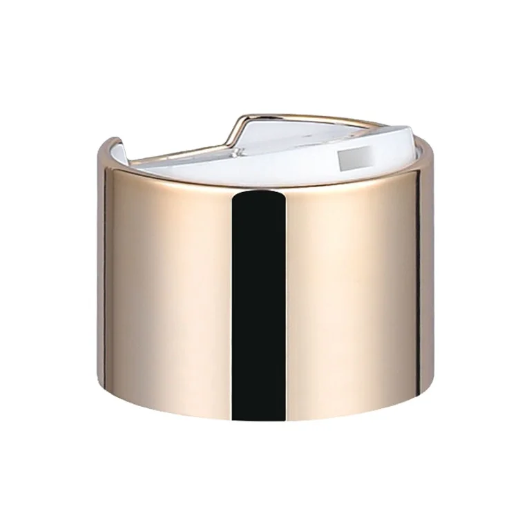 Hot sale shampoo bottle dispensing pressure plate cover aluminum gold silver disc top cover