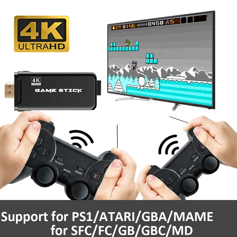  Портативная телевизионная игровая консоль 4K с беспроводным контроллером 2 4 ГГц поддержка CPS PS1 классические игры ретро-игровая приставка android для