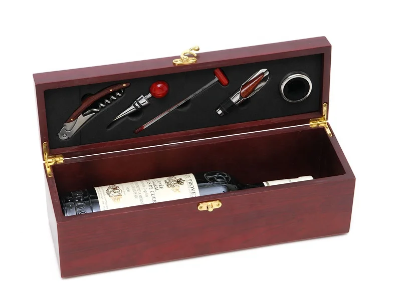 Wood wine box wine tool set with wooden box  for 1bottle