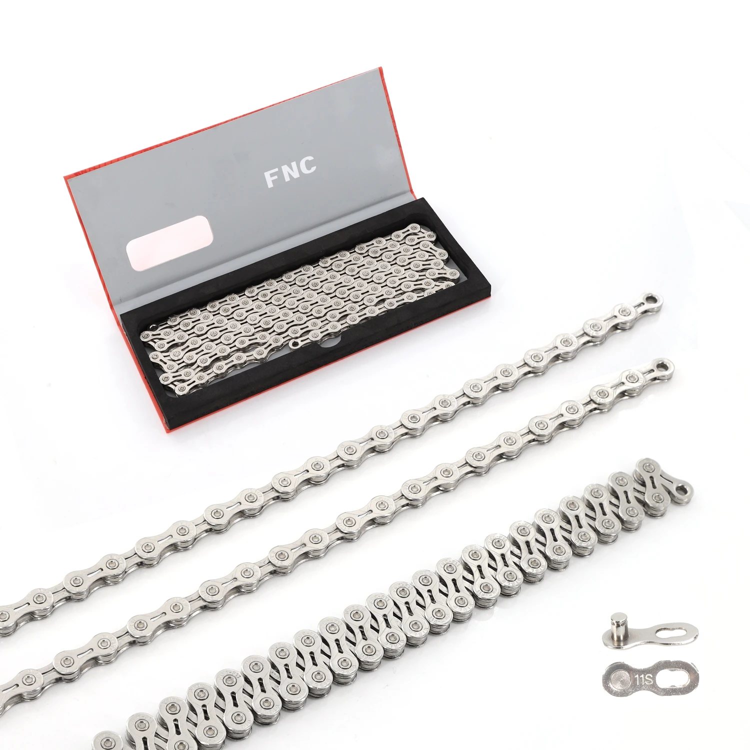 Высокое качество FNC 11 скорость серебро Антикоррозийная нержавеющая сталь половина полый дорожный горный велосипед велосипедная цепь