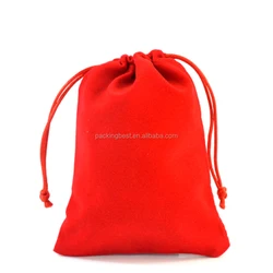 2022 Hot Sale Velvet Fabric Jewelry Pouches Small Drawstring Storage Packing Bag