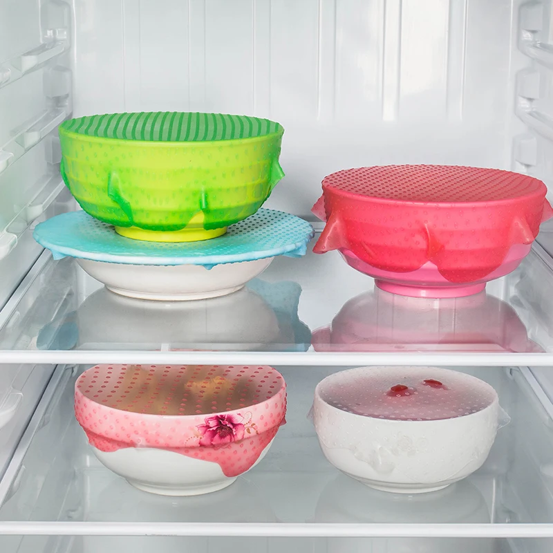 New Design Keep Food Fresh Silicone Food Wrapper Seal Cover Stretch Silicone Cling Film For Fruit Bowl