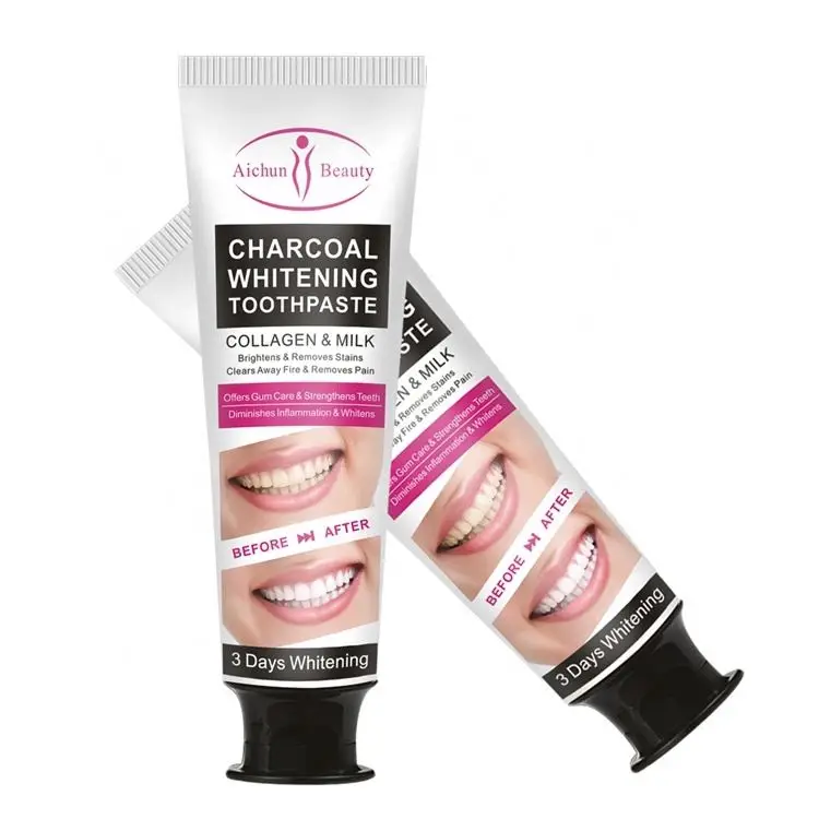 High Quality Wholesale Beauty Collagen Milk Brightening Remove Stains Bamboo Charcoal Whitening Toothpaste