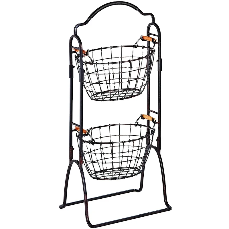 China Manufacture free sample save space home storage fruit basket metal wire basket for kitchen storage