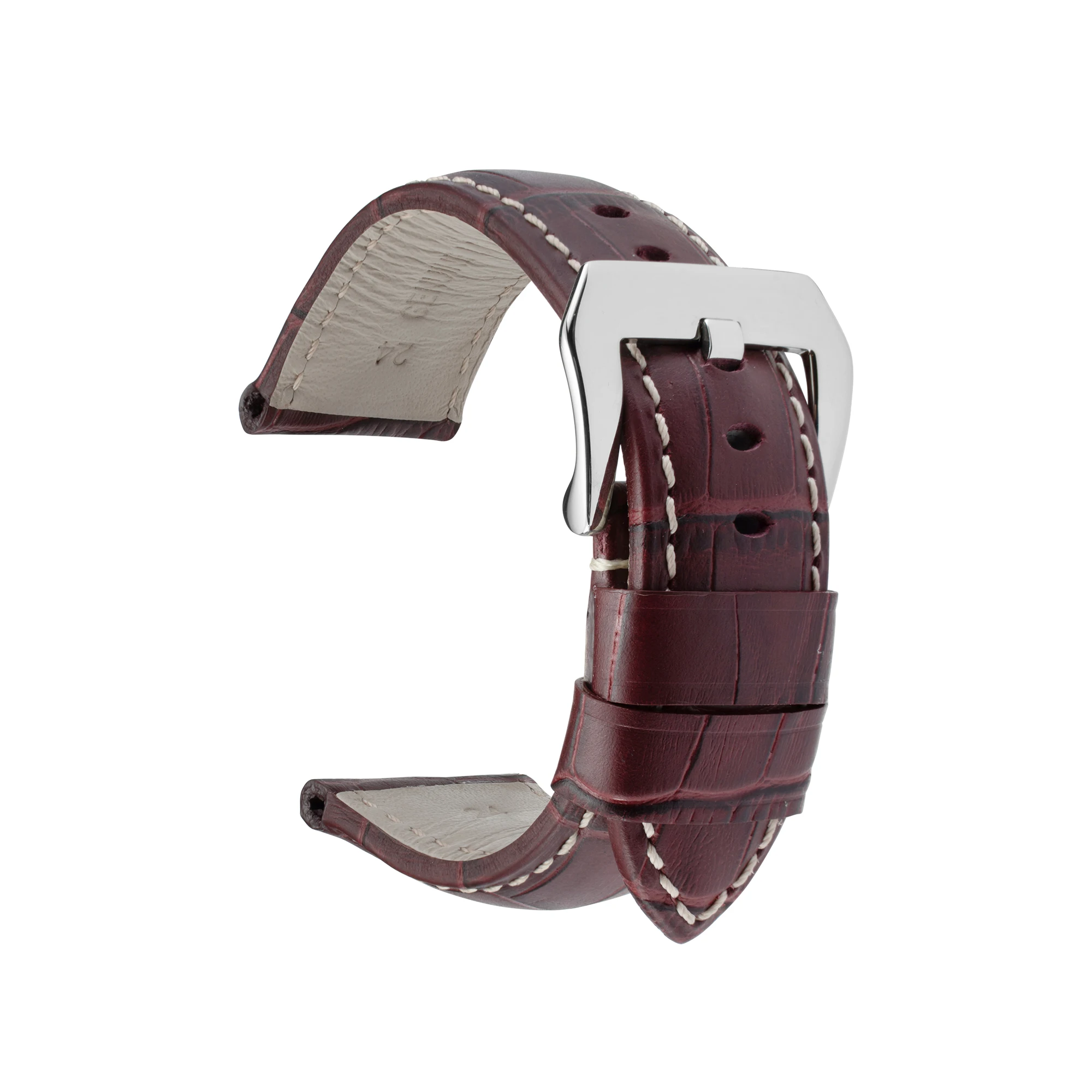 New Model Classic Color Fashion Multi Size Calf Crocodile Grain Leather Watch Strap For Panerai