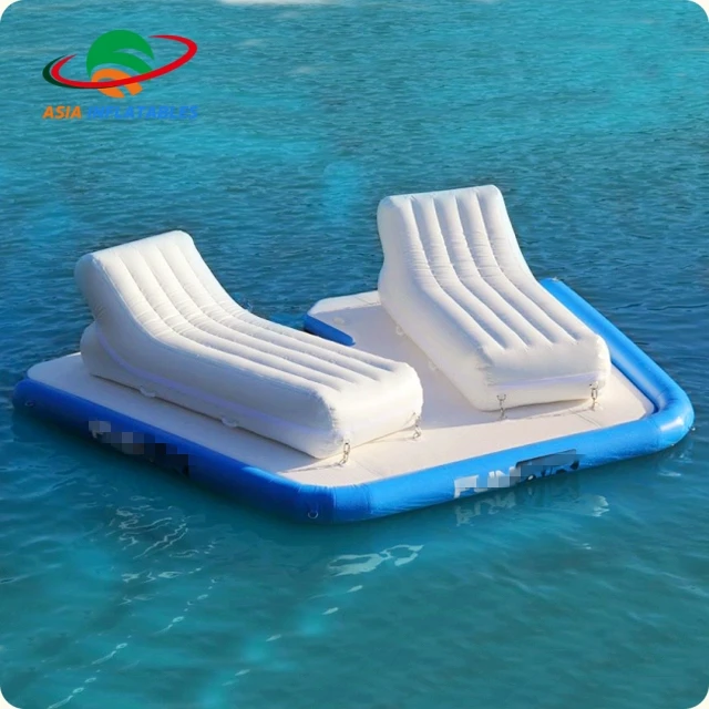 
Inflatable Air Mat, Inflatable Floating Island Pool Float Water Bar Lazy River Lounges 