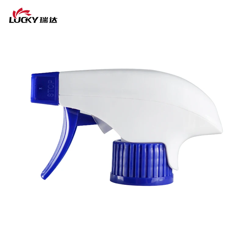 Manufacturer Custom 28mm Blue White Double Cover Foam Spray Head Nozzle Oil Cleaning Plastic Foam Trigger Sprayer