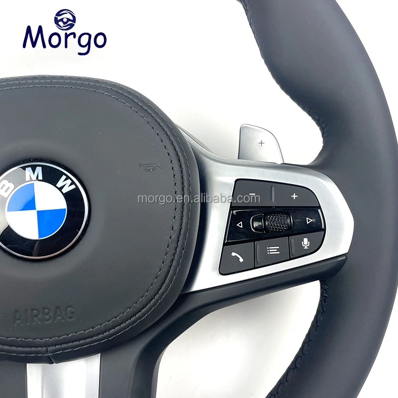 New pure leather steering wheel for BMW G01 G02 G05 G06 G07 G11 G14 G20 G22 G26 G30 G32 steering wheel F series upgrade G series