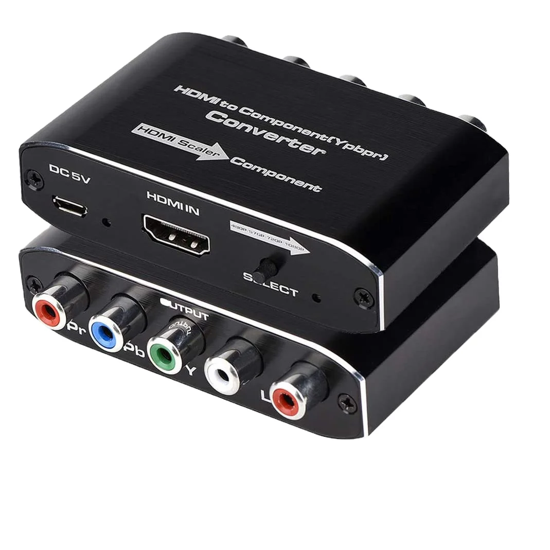 HDMI to YPbPr 5RCA RGB Component Converter with Scaler Function Supports 1080P Video Audio Adapter for TV Stick DVD PS3 PS4