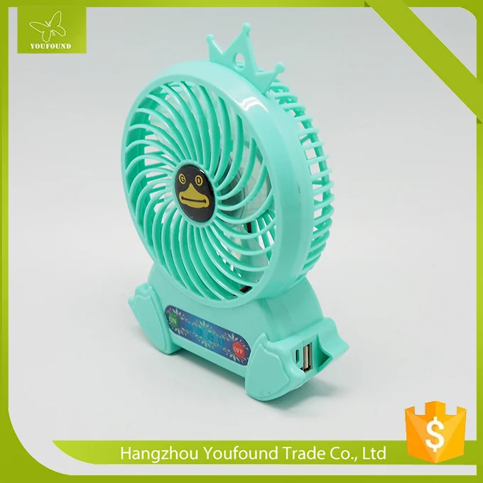 BS-6660 Small Plastic LED Table Fan DC Rechargeable Mini Fan