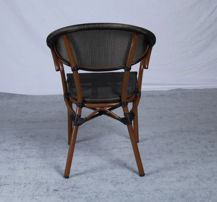 Modern French Style Paris Bistro Chairs Terrace Rattan Outdoor Chairs Seating Restaurant Patio Outdoor Furniture Chair