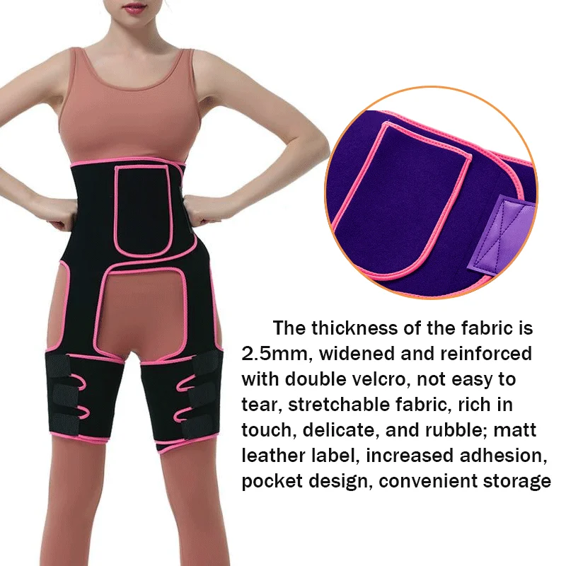 Slimming Underwear 3 In 1 Waist Trainer Pocket Thigh Eraser Trimmer Strap Leg Butt Lifter For Women