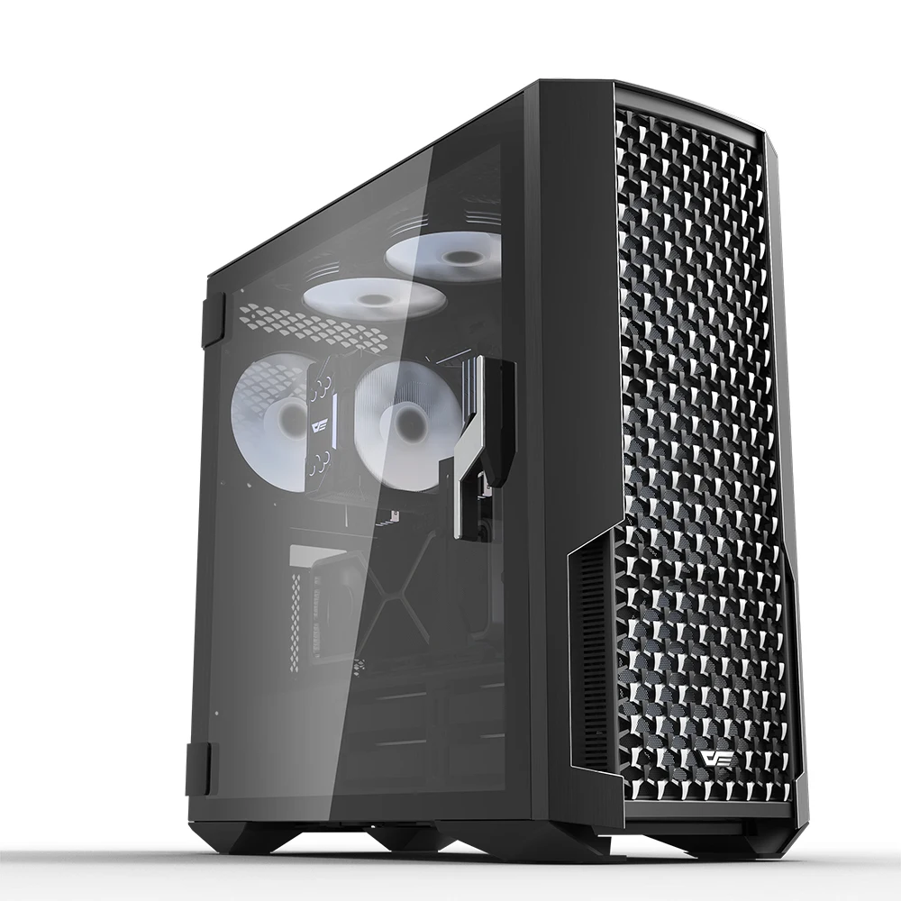DarkFlash High Quality Atx With Power Supply Fan Cooler Master Plastic Led Gaming Cpu Cabinet Computer Case