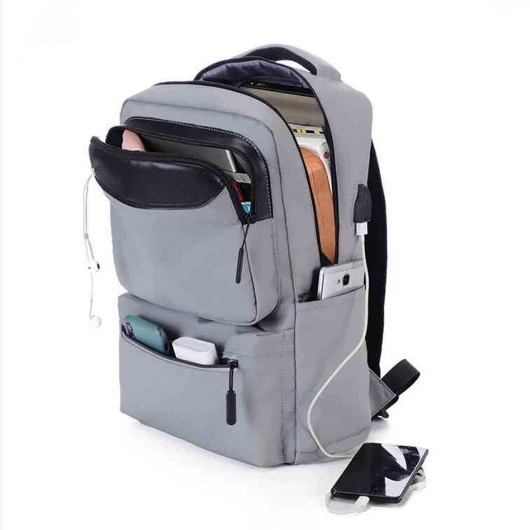 waterproof business travel Backpack Schoolbag Male College Shoulder Computer Bag with usb