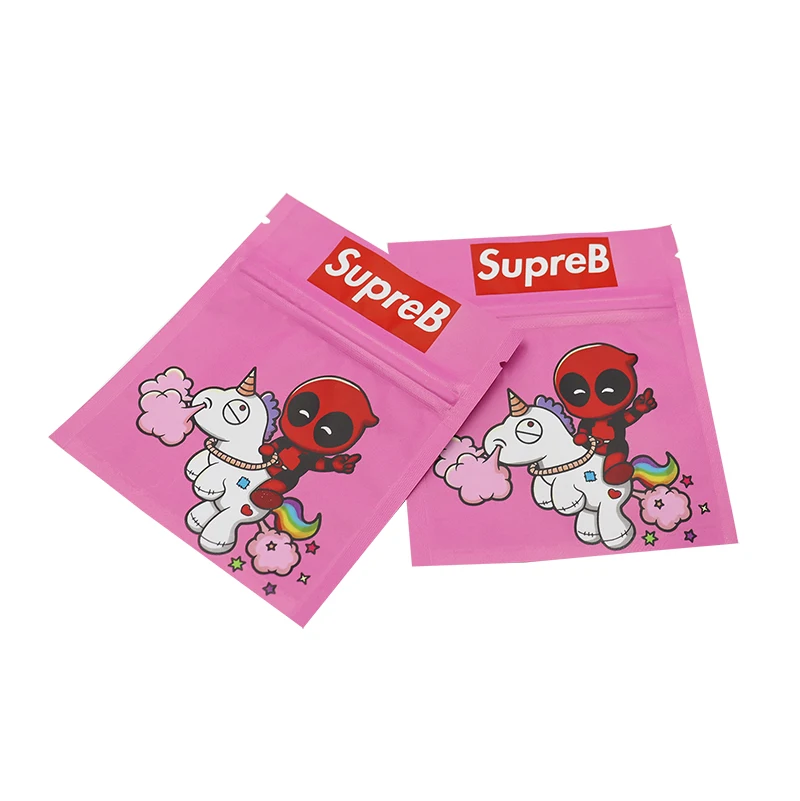 Customizable 1g 3.5 gram matte smell proof ziplock mylar bags 3 side sealing bag for candy