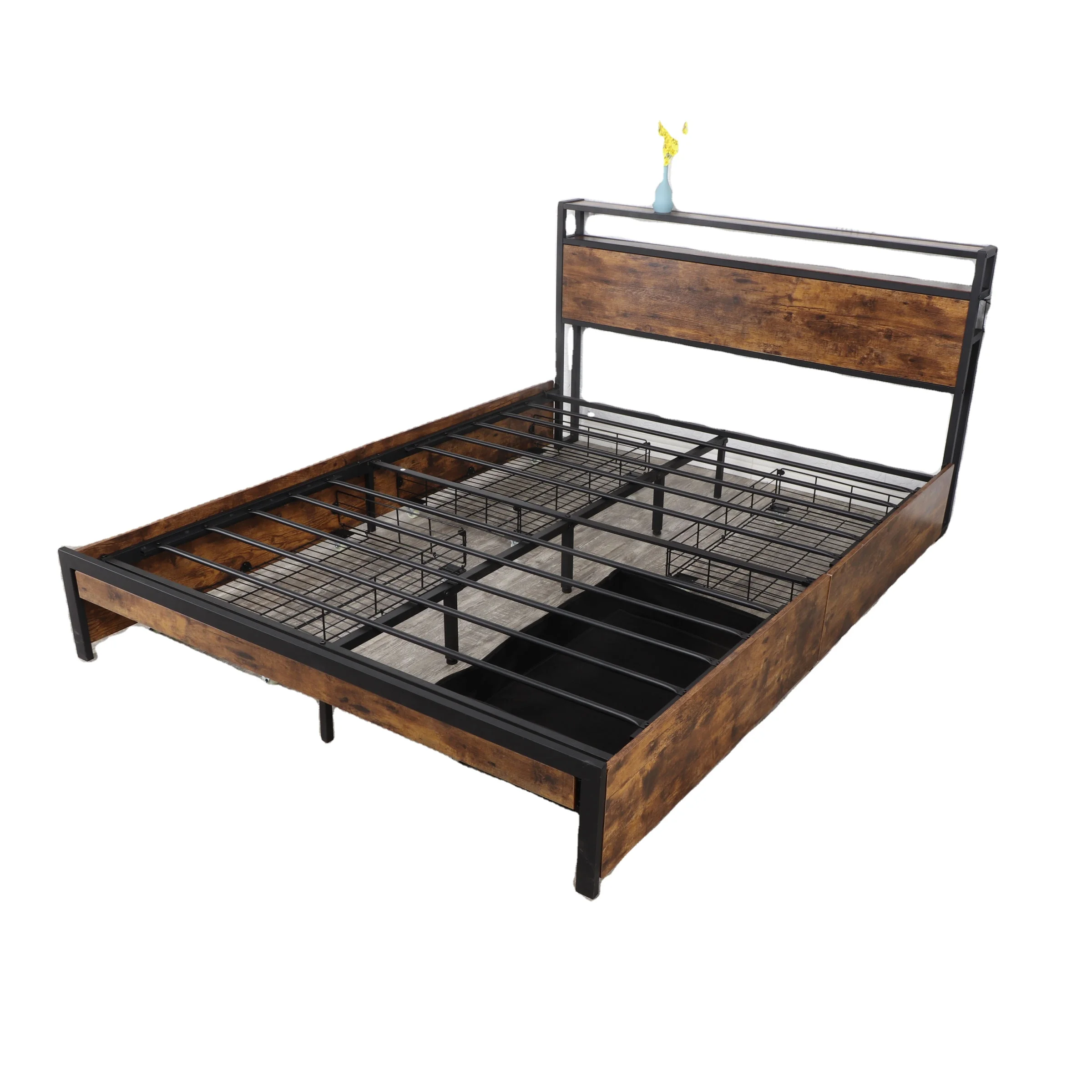 Wholesale High Quality Affordable Single Bed Frame Metal Bed Frames king size bed frame with headboard