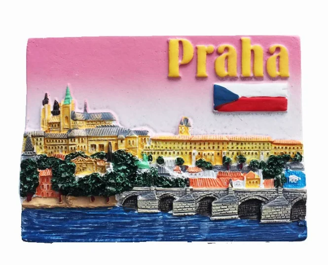 Прага Праха Путешествия Сувенир окрашенный магнит на холодильник