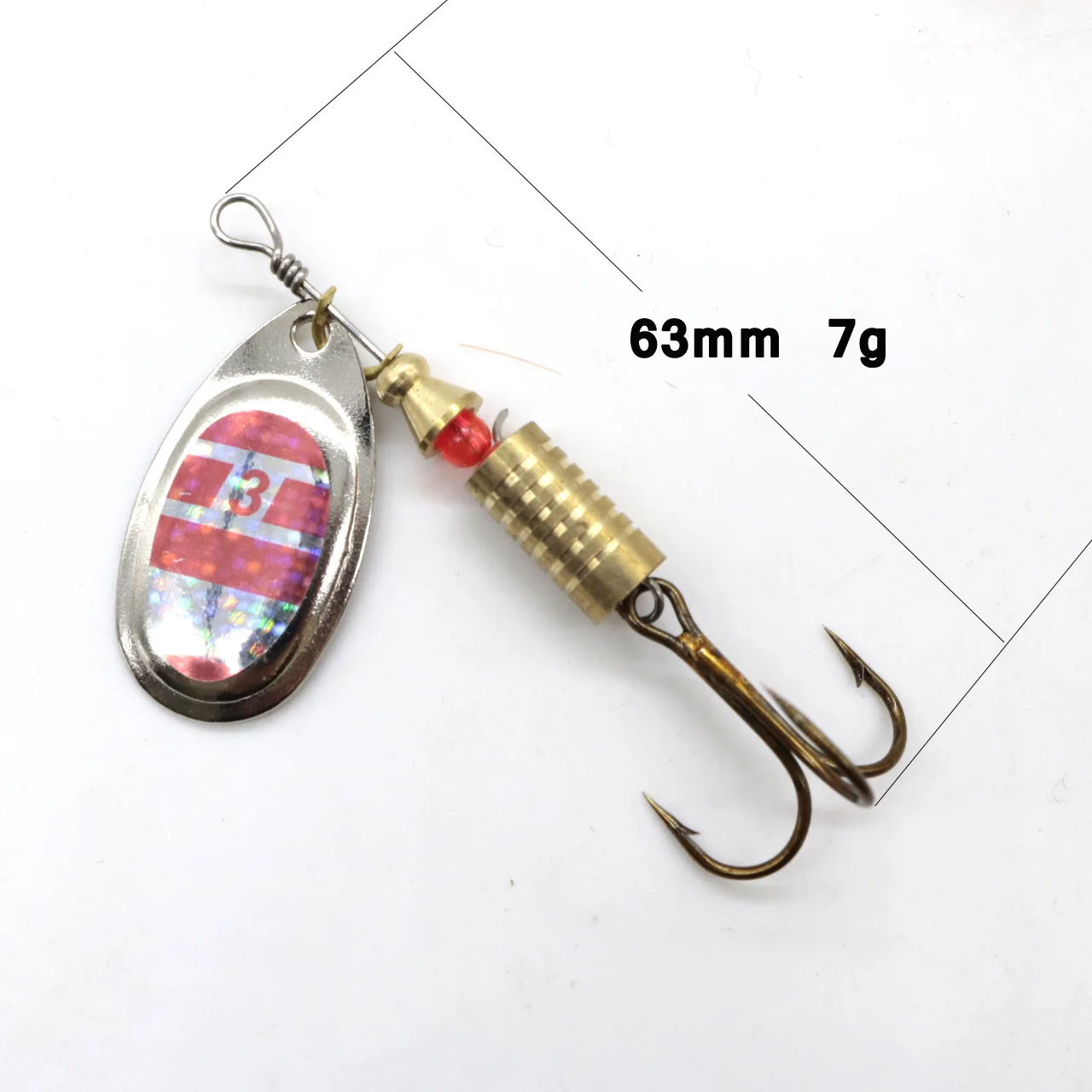 Jetshark 6.3cm 7g 8colors Artificial Bait Spoon with Feather Hook Metal Spoon Fishing Lure