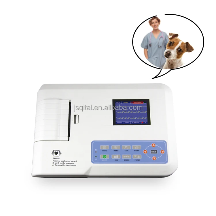 Contec Ecg300g-vet Portable 3 Channel 12 Leads Veterinary Animal Ecg