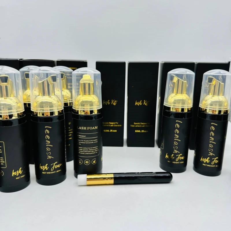 Lash Extension Bottle Cleanser After Eyelash Care Kits Custom Logo vegan lash shampoo bottle kit