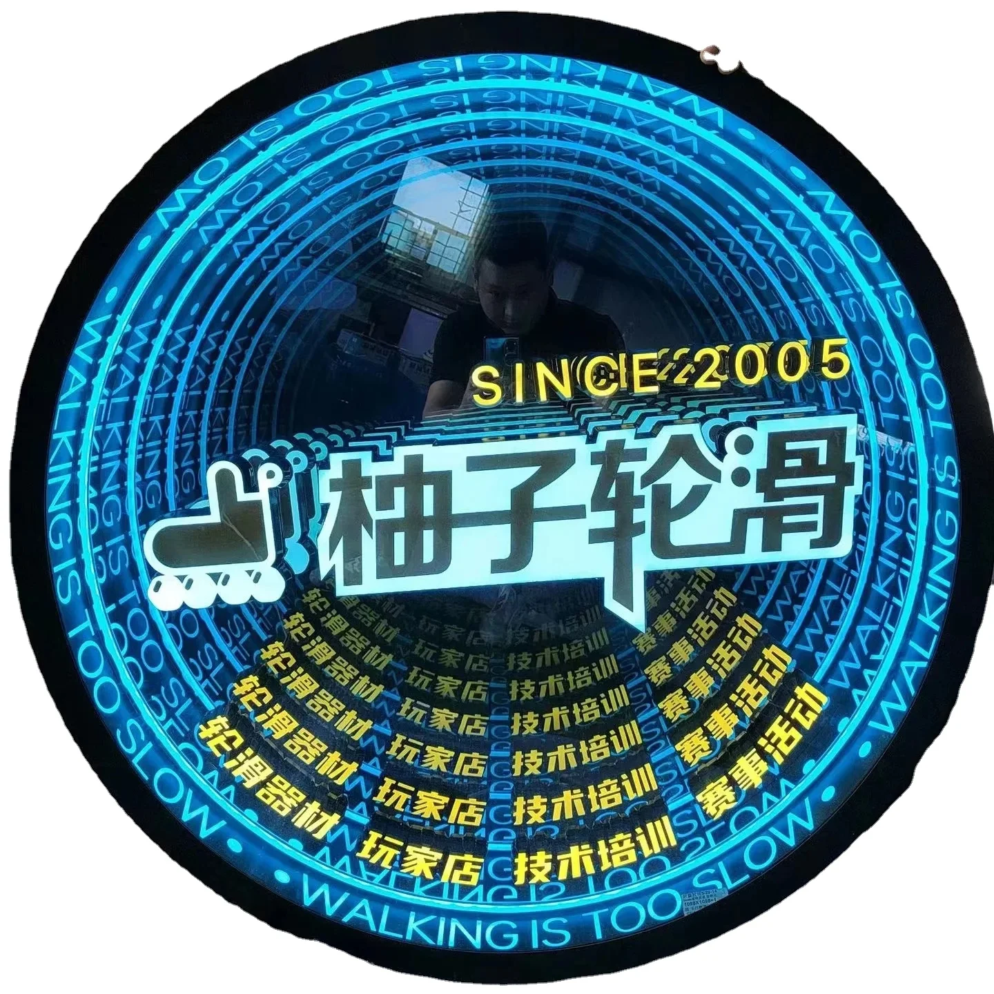 New arrival top quality RGB changing color infinity mirror neon sign custom glass neon sign with low price