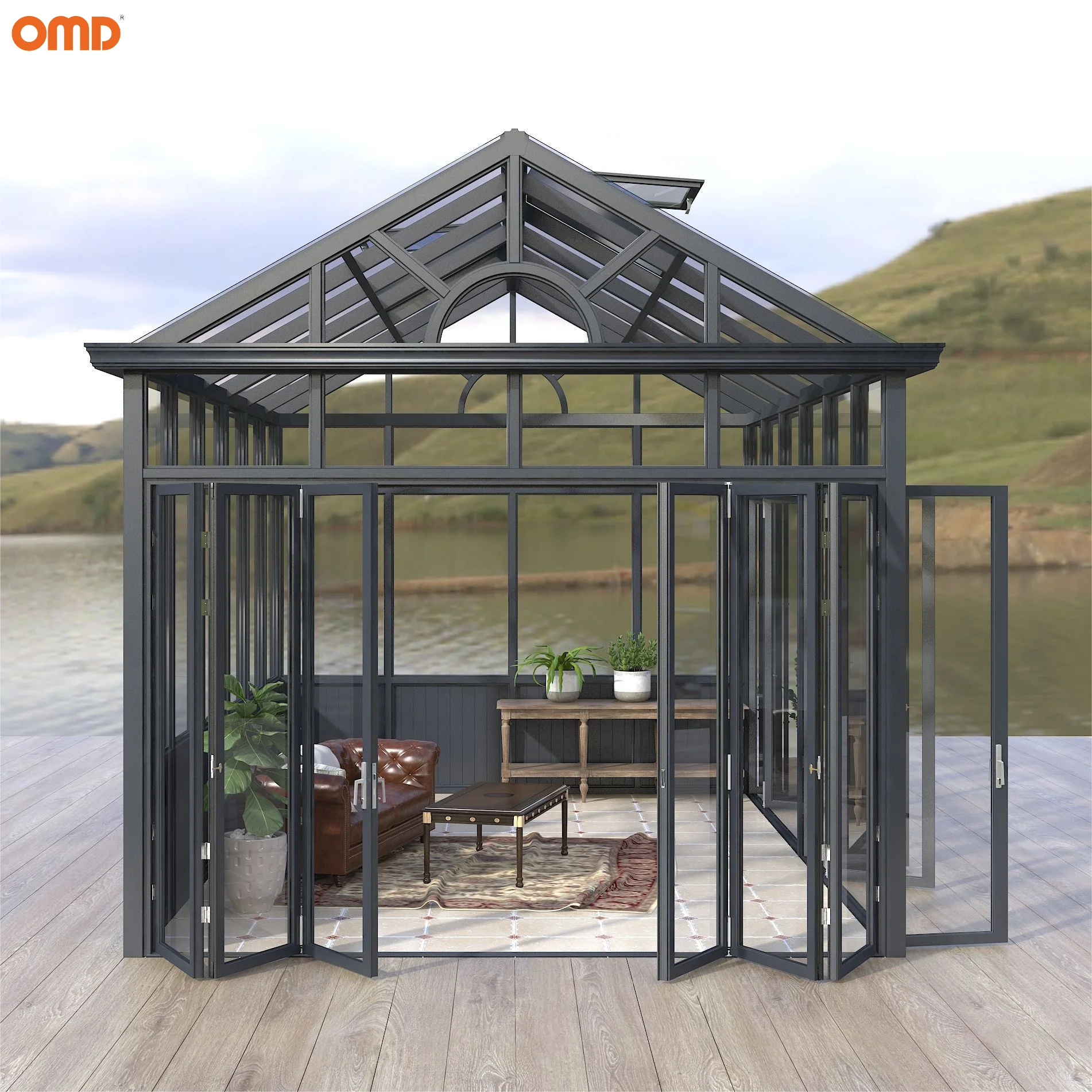 Customized Outdoor Glass House 4 Season Aluminum Winter Garden Prefabricated Solarium Sunroom