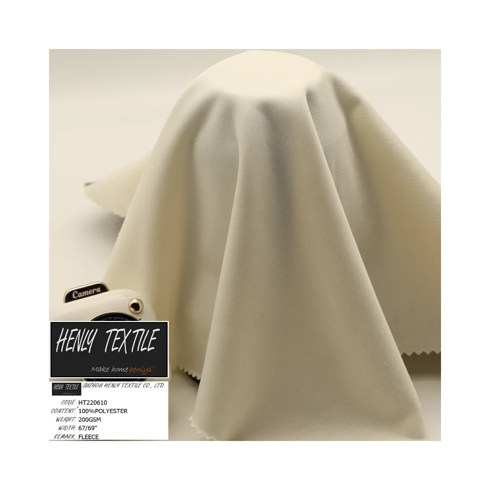 HT220610 100%POLYESTER 200GSM KNITTED FLEECE FABRIC FOR CASUAL CLOTHING