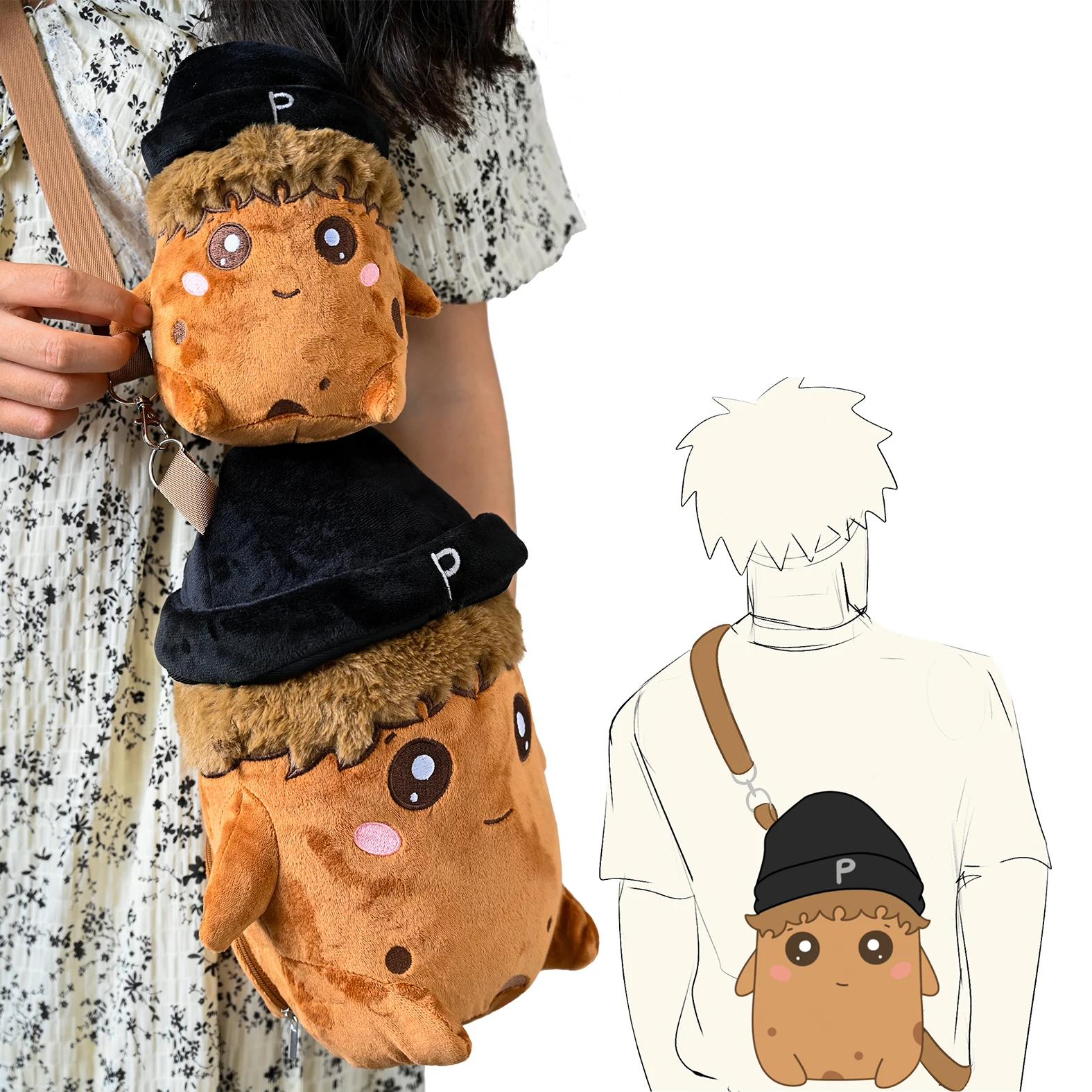 custom plush cartoon cute coin purse image super soft coin bag custom plush tamagotchi fluffy pouch