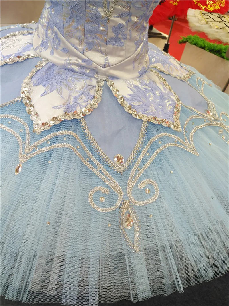 New Coming High Quality Women Adult Kids Girls Performance Wear Lt. blue Tutu Ballet Professional