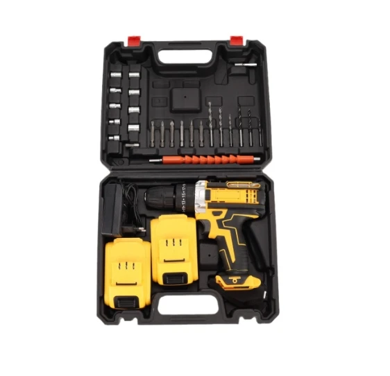 Cheap Price Power Tool Drill Set Lithium Battery Cordless Electric Impact Drill Tool Box