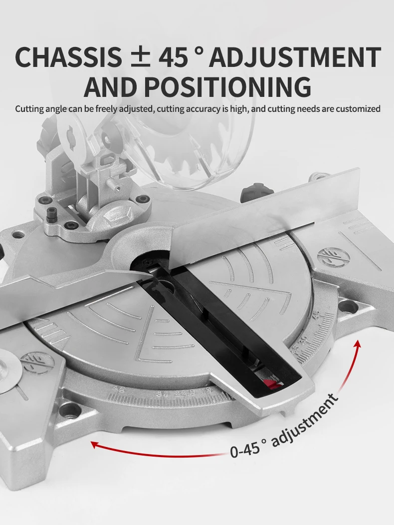 KAFUWELL PA5448 Electric Miter Saw Portable Lightweight Laser Positioning Cutting Band Saw Wood Cutting Mitre Saw