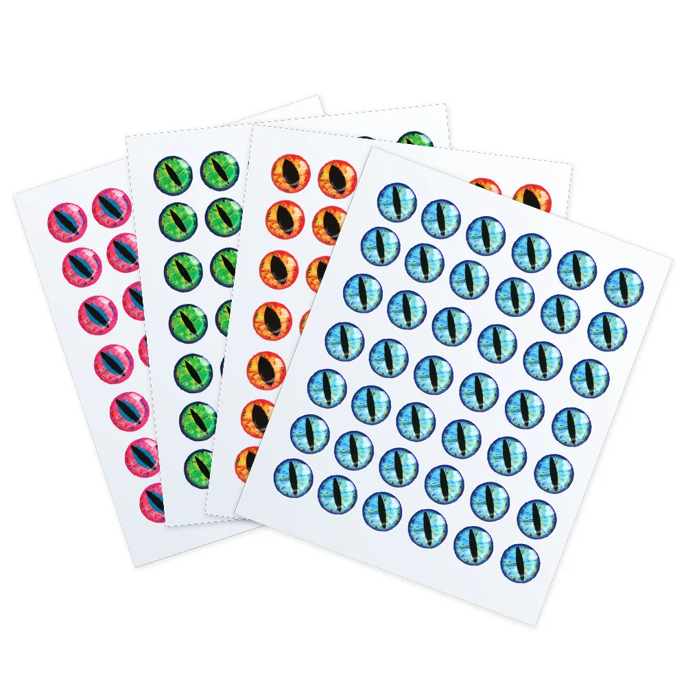 5D fish eye stickers 50pcs 3mm-12mm realistic lifelike artificial epoxy fly tying eyes for DIY fishing lures