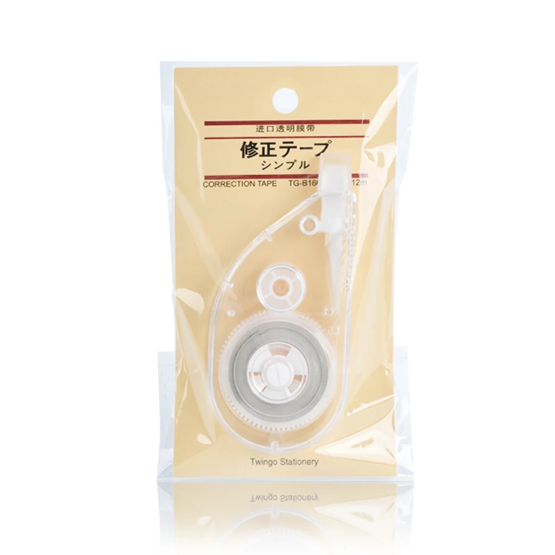 Hot sale Japanese 12M transparent correction tape School office white Color Plastic Correction Tape