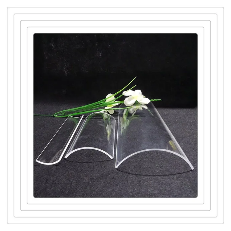 Customized Heat Resistance Semi-Cylindrical Glass Half Round arc quartz plate
