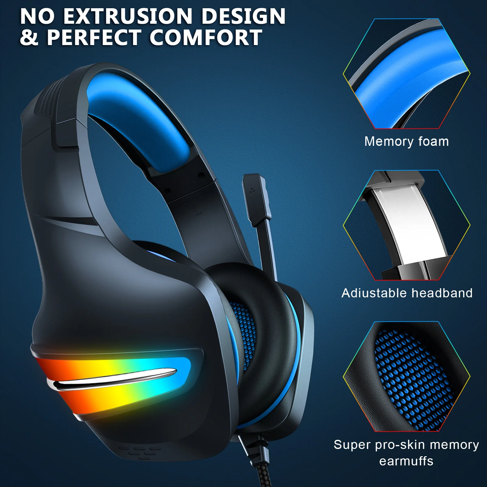 Qiyu QIYU hot selling headphone wired RGB light headphones for laptop and desktop