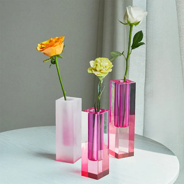 Flower Vase Acrylic Glass Crystal Vases Creative Decoration Living Room Bud Vase