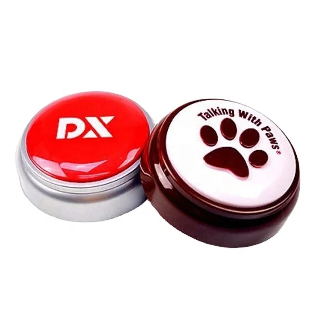 Customized Logo Round Shape Prerecorded Music Sound Button Talking Button For Dog