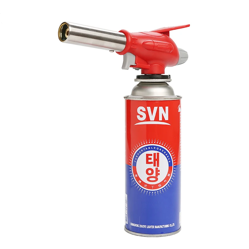 Gas Torch Flamethrower Butane Burner Auto Ignition Camping Welding BBQ Outdoor Flame gun