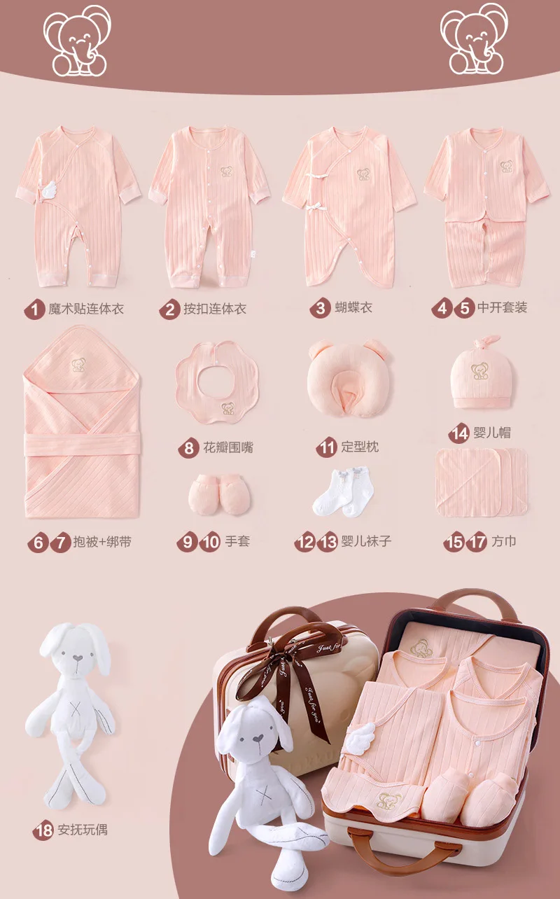 Newborn gift set box baby clothes 100% Cotton Full Moon new born baby girl boy clothes sets 0-6 months