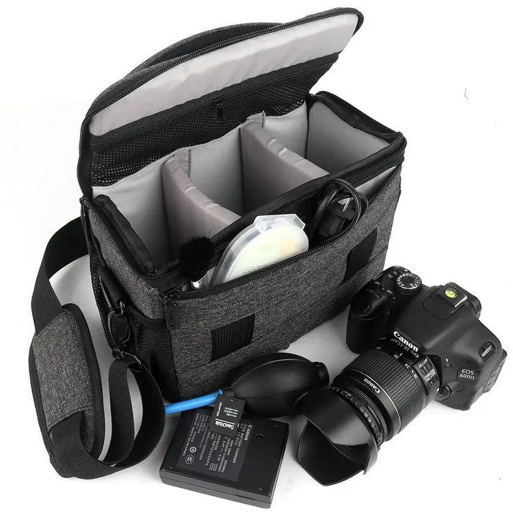 Camera Bags Waterproof Camera Shoulder Bag Case with Metal Buckle Adjustable Dividers for Accessories