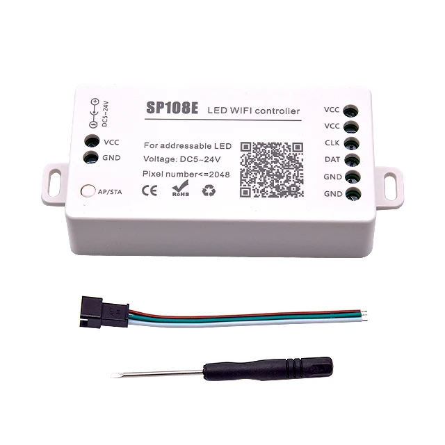 Sp108e Wifi светодиодный контроллер пиксель Spi Адресуемая Светодиодная лента приложение пульт дистанционного управления 2048 пикселей