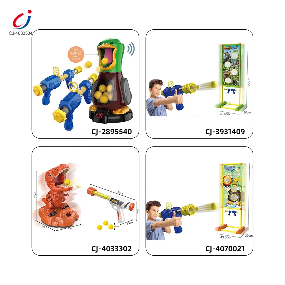 Chengji Juguetes Novedosos 2024 Boy Dinosaur Target Shooting Toy Moving Dinosaur air Pump Gun Shooting Game Toy for Kids