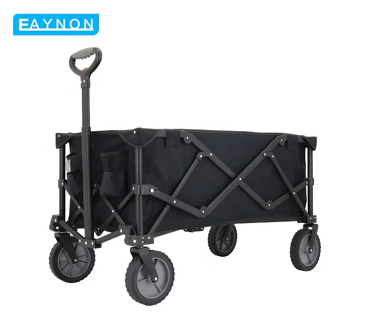Eaynon Beach wagon Folding wagon Cargo Trolley Foldable Utility Trolley Multi Terrain Trailer Pull Outdoor Patio Garden Cart