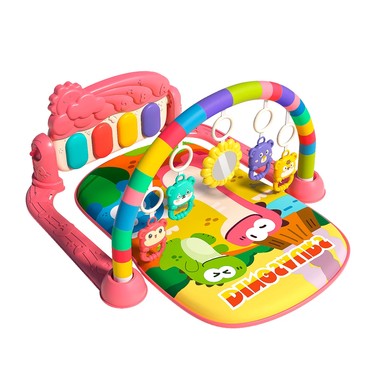 Baby Play Activity Mat Musical Soft Carpet Kick Piano Fitnesss Rack Sensory Learning Play Gym Mat for Baby