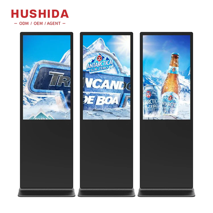 4k advertising media player board interactive totem video 65 inch advertising display with remote control