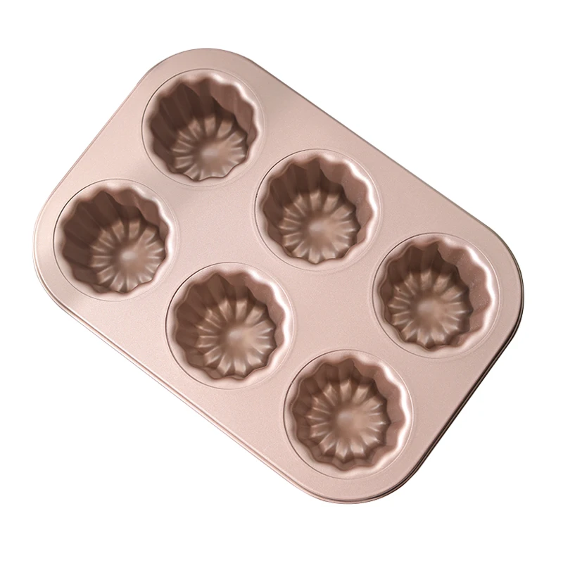 Лидер продаж антипригарная форма из углеродистой стали 6 чашек для маффинов инструмент выпечки тортов жаростойкая посуда