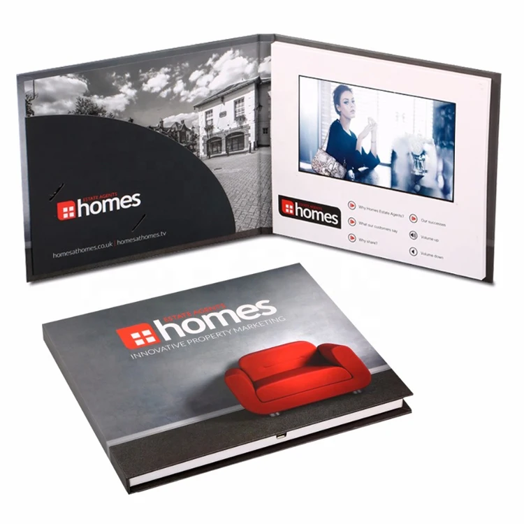 4.3 5 7 10 inch LCD video cards from china customize video brochure card