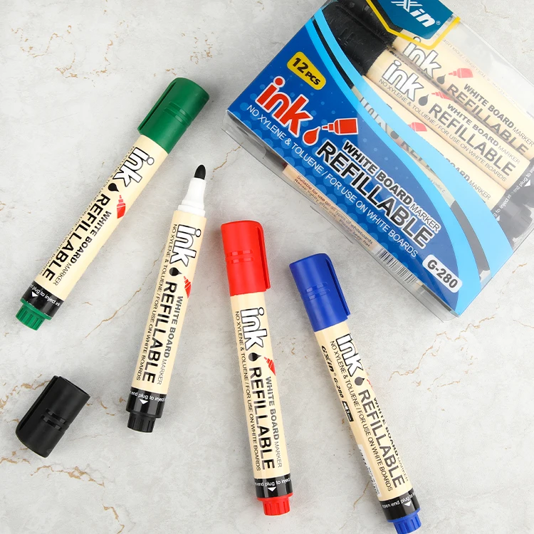 Gxin G-280 Hot Sell Easily Erasable refillable Dry Erase Whiteboard Marker pen With Clip for office school supplies