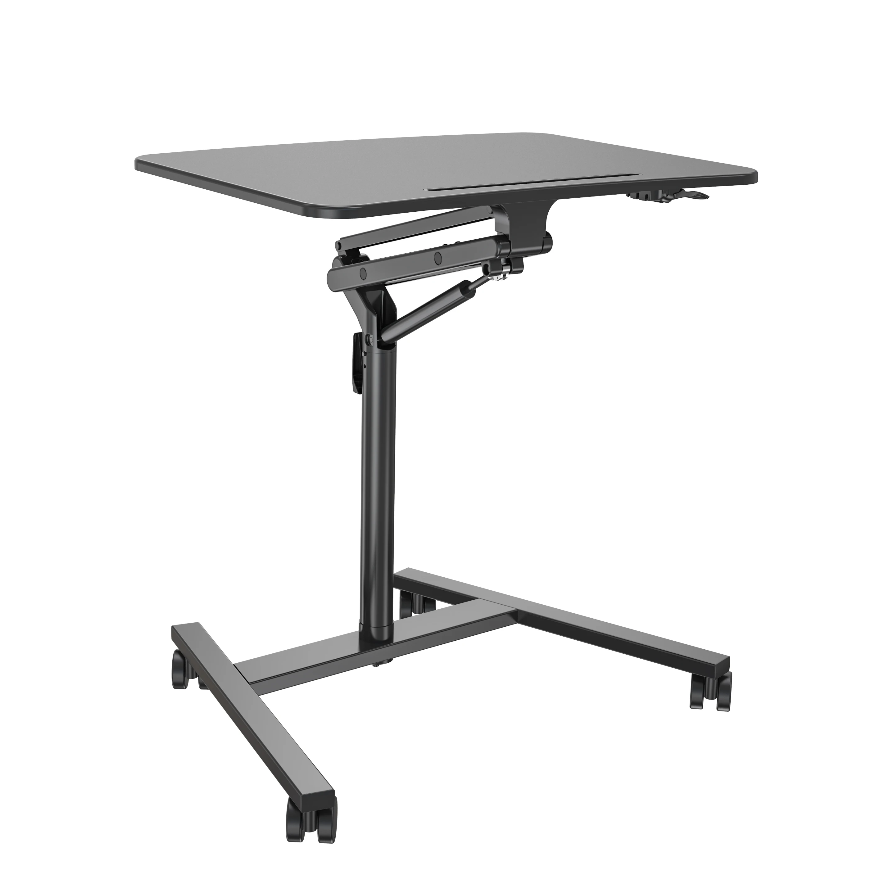 FD01 Mobile Laptop Cart Computer Desk Mobile Standing Laptop Desk Adjustable Height Cart