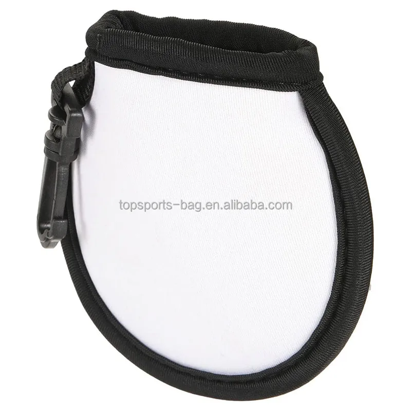 White Blank Sublimation Portable Golf Ball Washer Pocket Neoprene Golf Ball Cleaner Pouch
